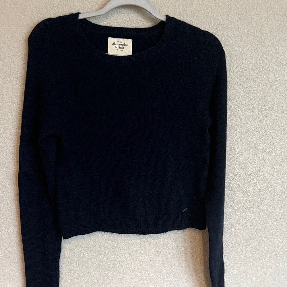 Abercrombie & Fitch Midnight Blue Navy Rabbit 🐇 Hair Crew Neck Sweater